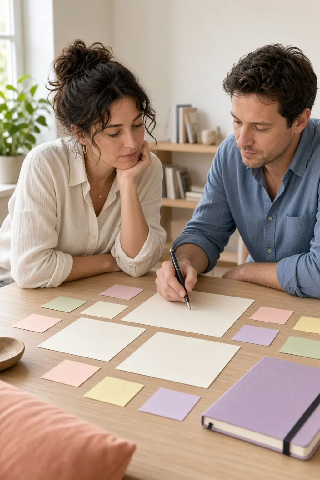 Consultante et dirigeant organisant un plan de communication